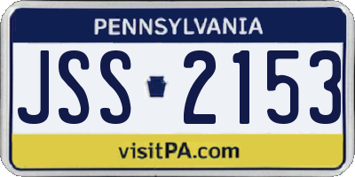PA license plate JSS2153