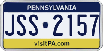 PA license plate JSS2157