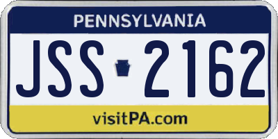 PA license plate JSS2162