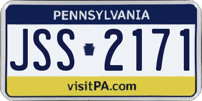 PA license plate JSS2171