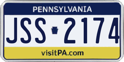 PA license plate JSS2174