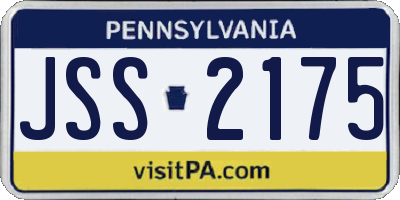 PA license plate JSS2175