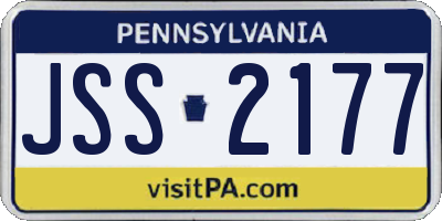 PA license plate JSS2177