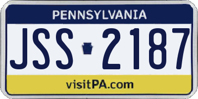 PA license plate JSS2187