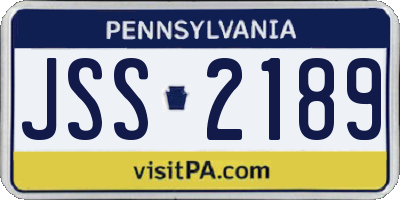PA license plate JSS2189