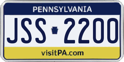 PA license plate JSS2200