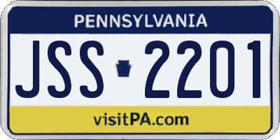 PA license plate JSS2201