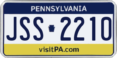 PA license plate JSS2210