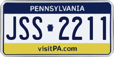 PA license plate JSS2211