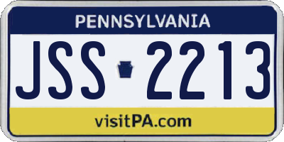 PA license plate JSS2213