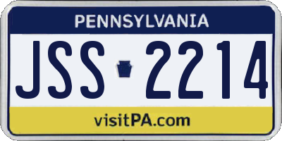 PA license plate JSS2214