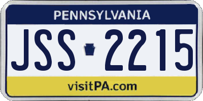 PA license plate JSS2215
