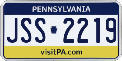 PA license plate JSS2219