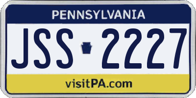 PA license plate JSS2227