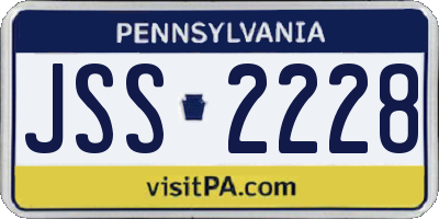 PA license plate JSS2228