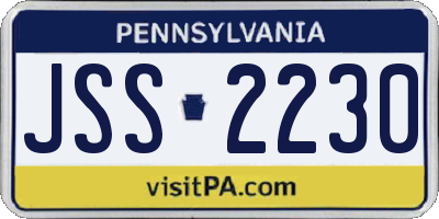 PA license plate JSS2230