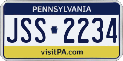 PA license plate JSS2234