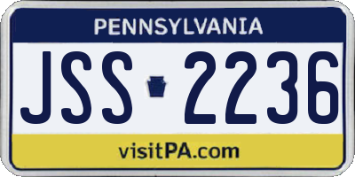 PA license plate JSS2236