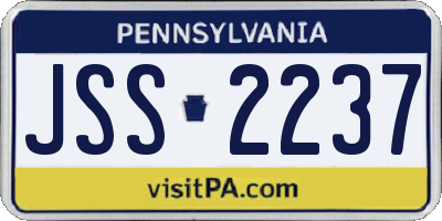 PA license plate JSS2237