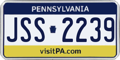 PA license plate JSS2239