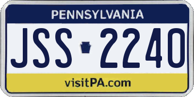 PA license plate JSS2240
