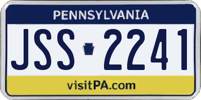 PA license plate JSS2241