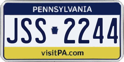 PA license plate JSS2244