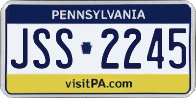 PA license plate JSS2245