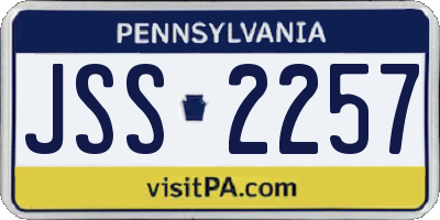 PA license plate JSS2257