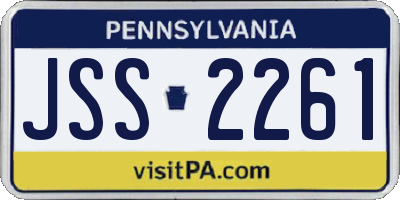 PA license plate JSS2261