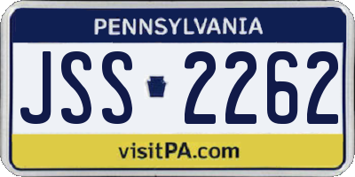 PA license plate JSS2262