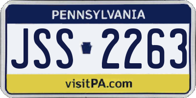 PA license plate JSS2263