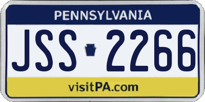 PA license plate JSS2266