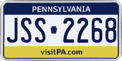 PA license plate JSS2268