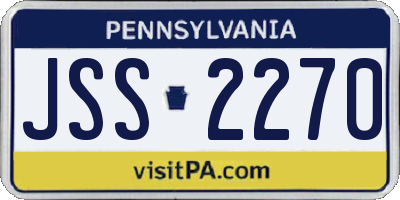 PA license plate JSS2270