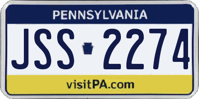 PA license plate JSS2274