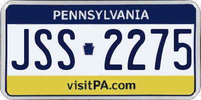 PA license plate JSS2275