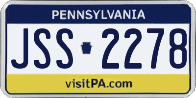 PA license plate JSS2278