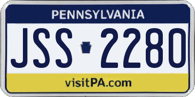 PA license plate JSS2280