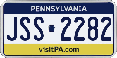 PA license plate JSS2282