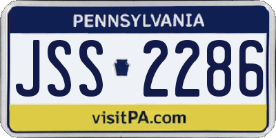 PA license plate JSS2286