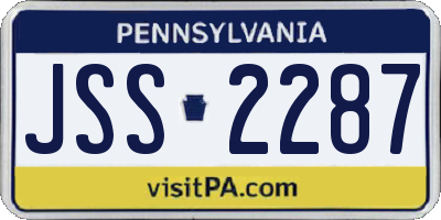 PA license plate JSS2287