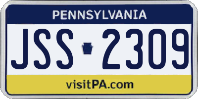 PA license plate JSS2309