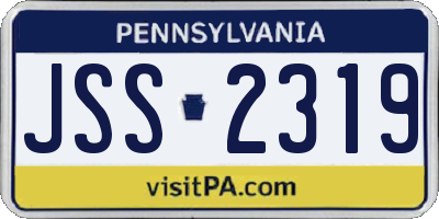 PA license plate JSS2319