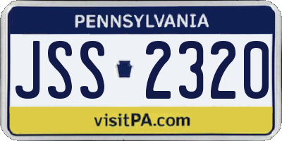 PA license plate JSS2320