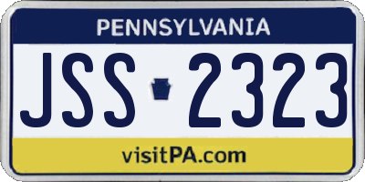PA license plate JSS2323