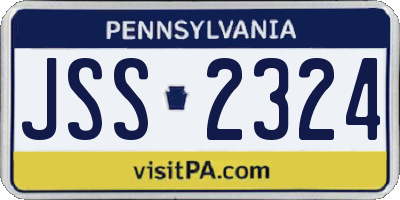 PA license plate JSS2324