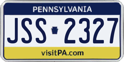 PA license plate JSS2327