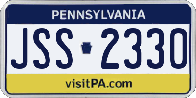 PA license plate JSS2330