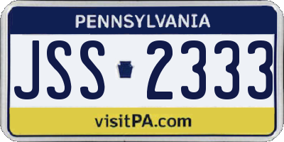 PA license plate JSS2333